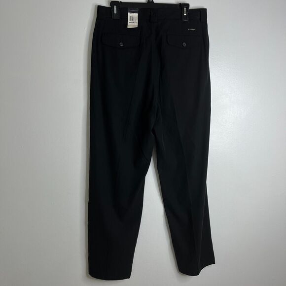 Tommy Hilfiger Mens Black Silk Blend Chino Pleated Dress Pants 34x32 NWT - Picture 3 of 7